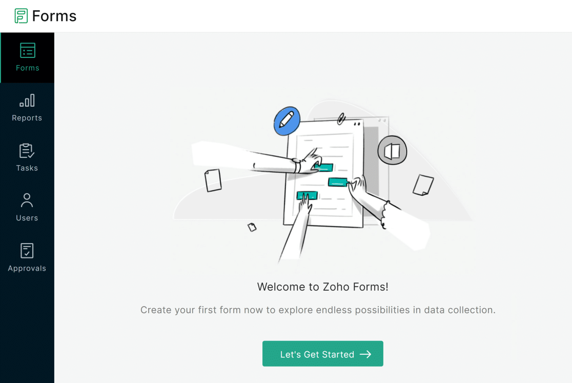 開始使用 zoho 表單