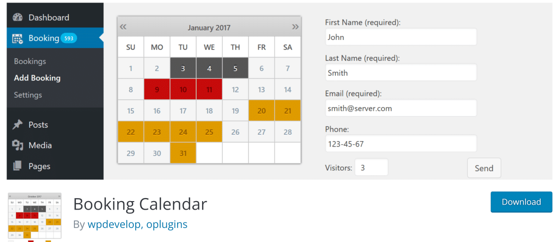 Calendario delle prenotazioni