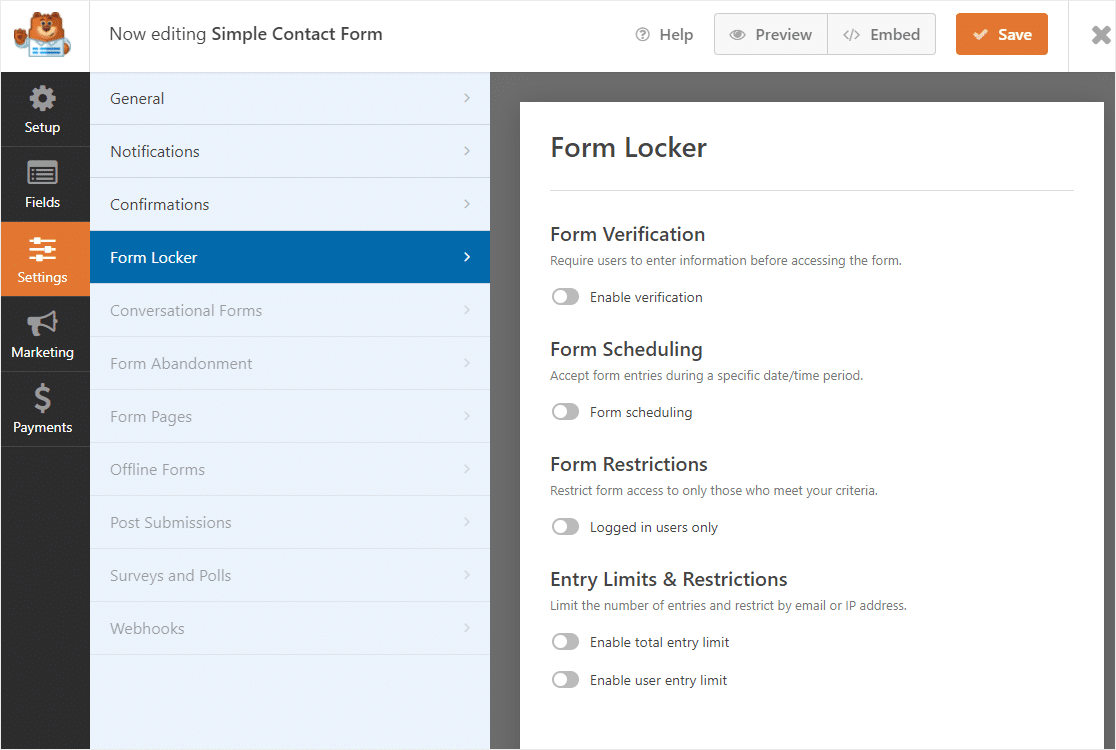 antarmuka addon loker formulir baru