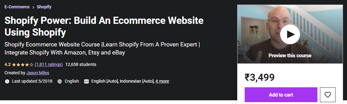 Kursus Udemy Shopify