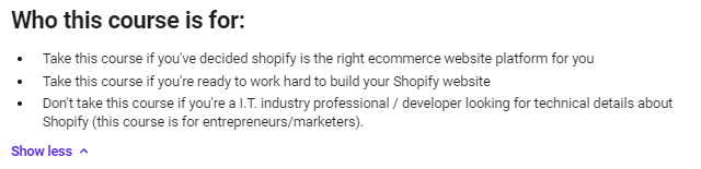 Для кого курс - курс udemy Shopify