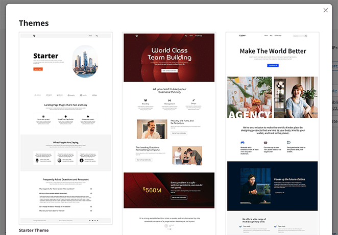 SeedProd premade WordPress theme templates