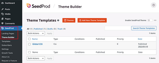 SeedProd WordPress theme builder overview