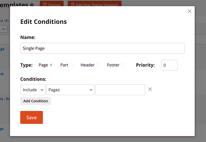 Edit WordPress theme conditions