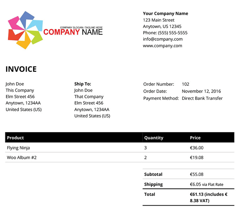 WooCommercePDFの請求書と梱包票-分