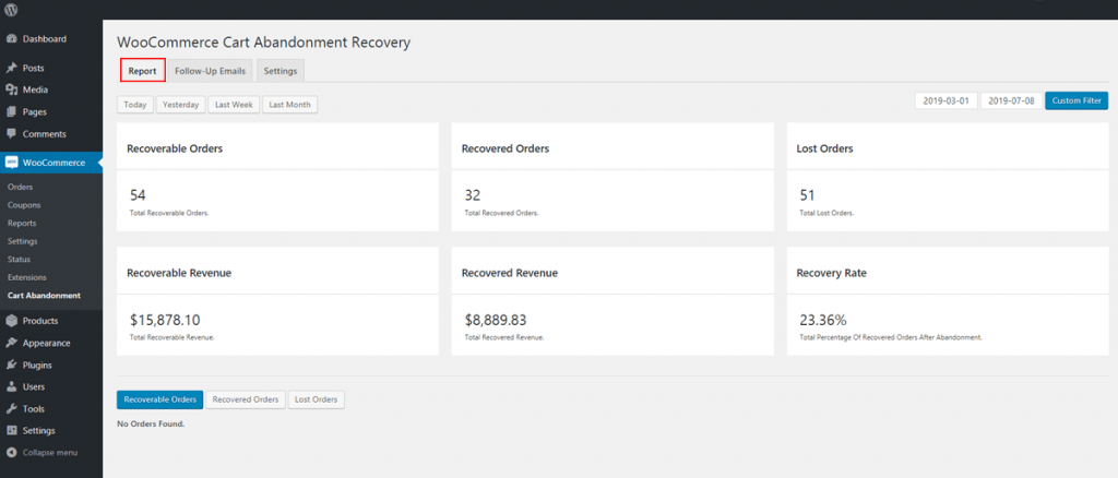 WooCommerce Cart AbandonmentRecovery