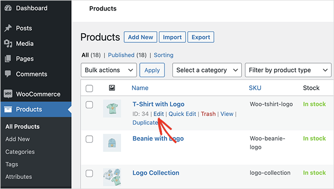 Edit a WooCommerce product