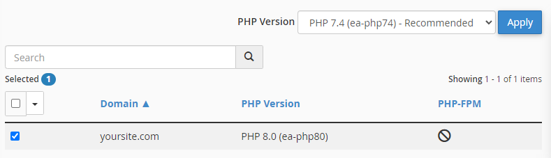 在 cpanel 中编辑 PHP 版本