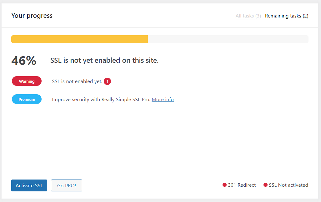 Bir SSL sertifikası için gerçekten Basit SSL eklentisi kontrolü