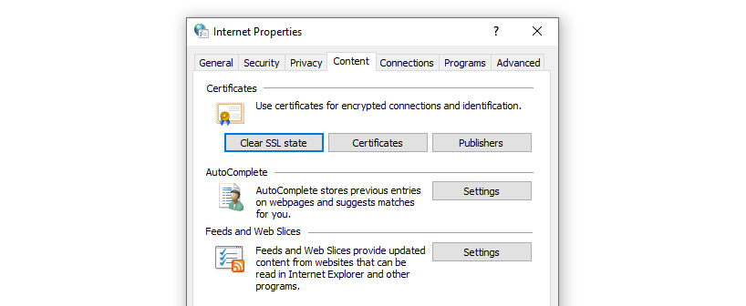 Löschen des SSL-Status auf einem Windows-Computer