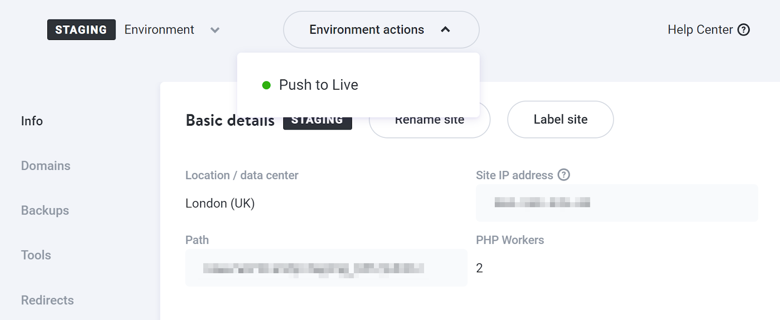 lingkungan pementasan yang disiapkan untuk situs WordPress