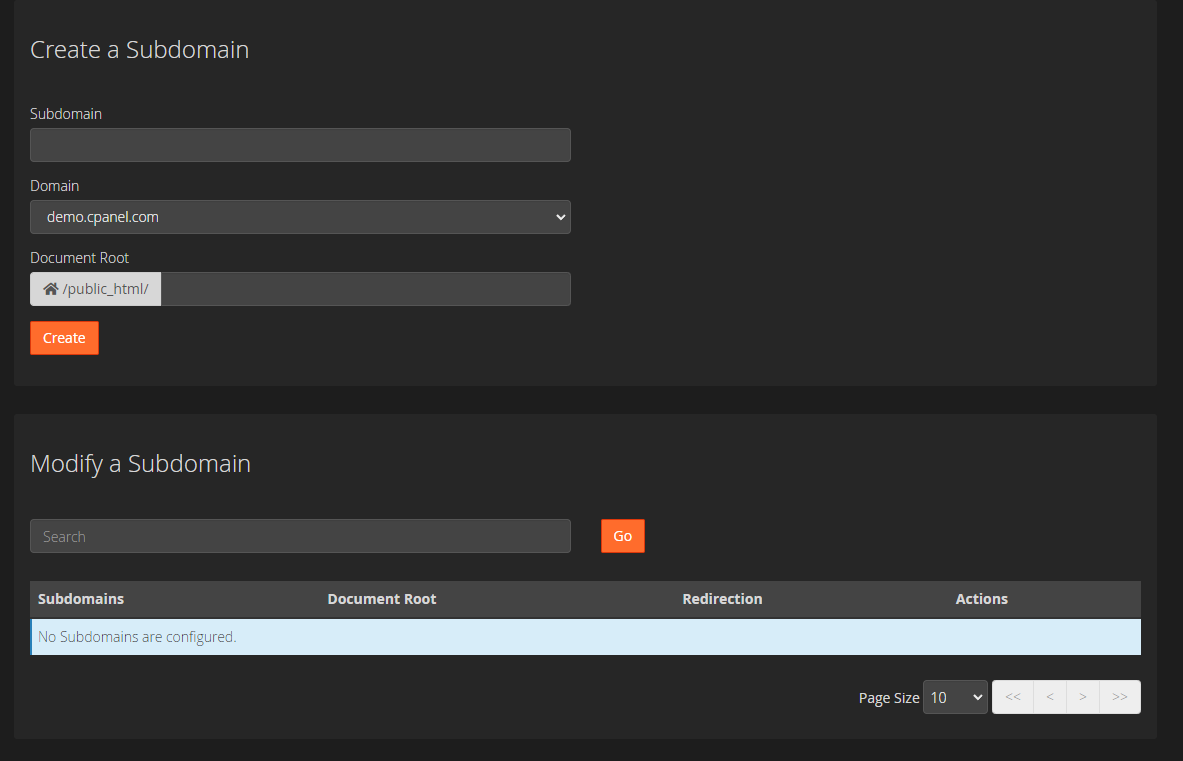 在 cpanel 中創建子域