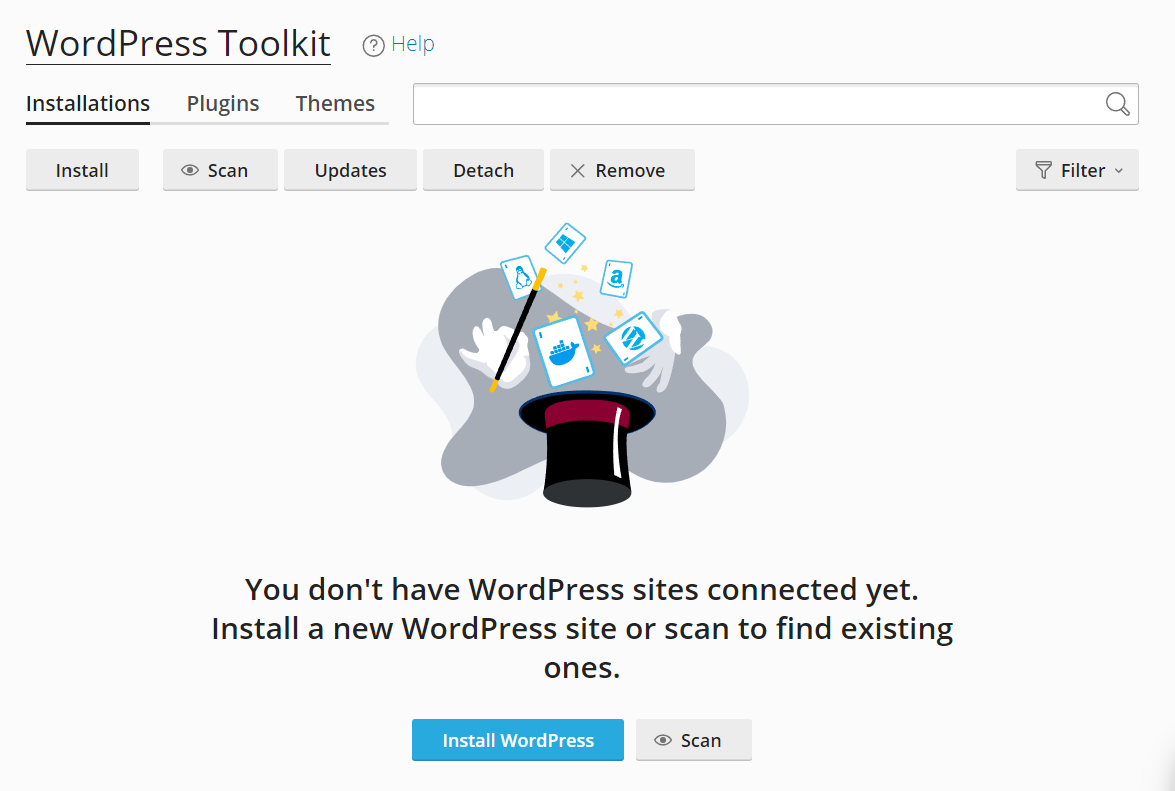 menyiapkan situs WordPress dengan WordPress Toolkit