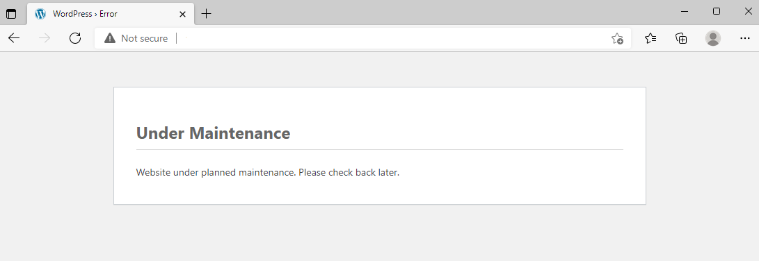 Message "En maintenance" sur un site WordPress