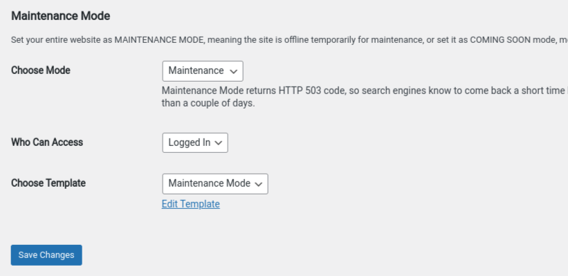 associer une page de maintenance dans Elementor