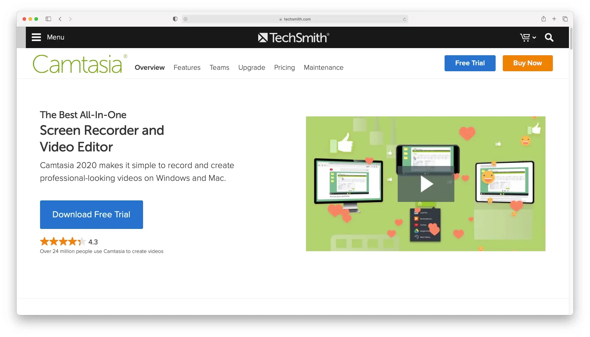 Camtasia - salah satu perangkat lunak perekaman layar terbaik