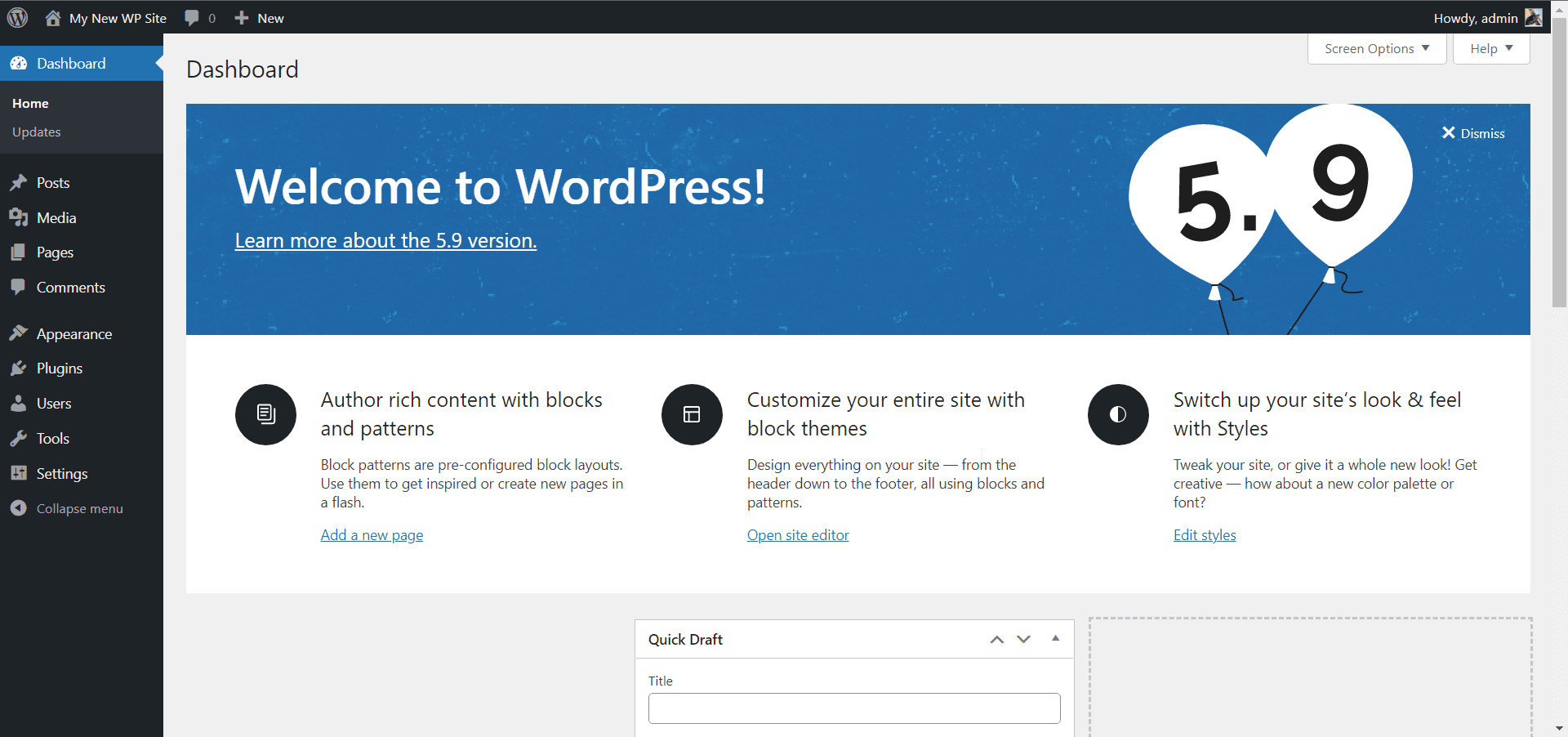 WordPress 5.9 โจเซฟิน