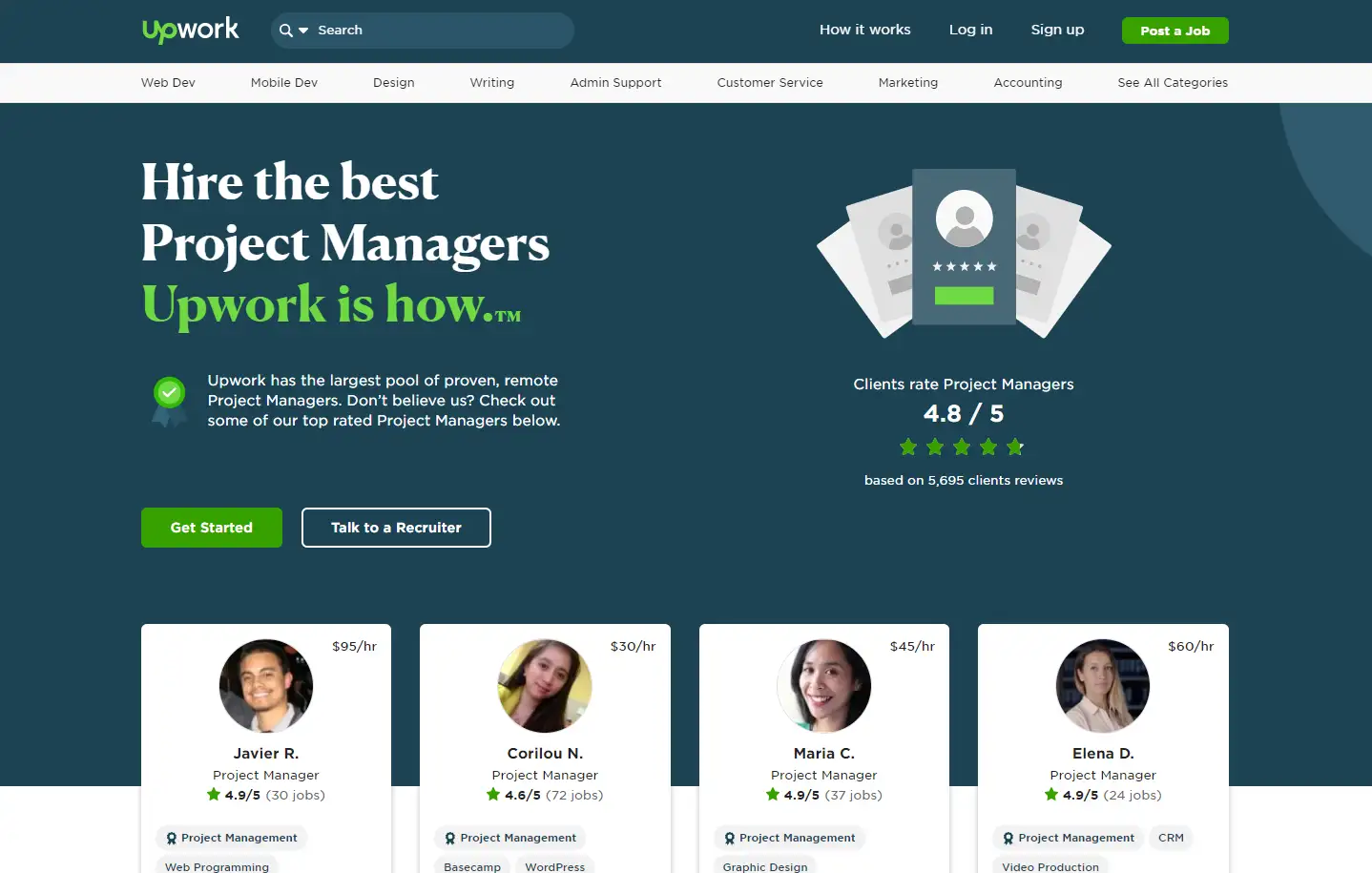 upwork - مدير مشروع مستقل