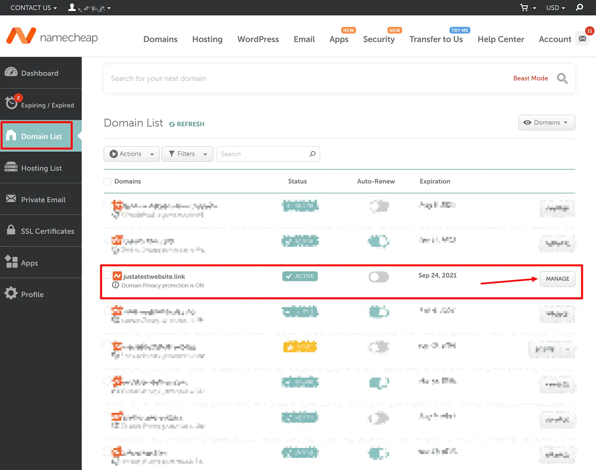 Cara mengelola server nama: Namecheap