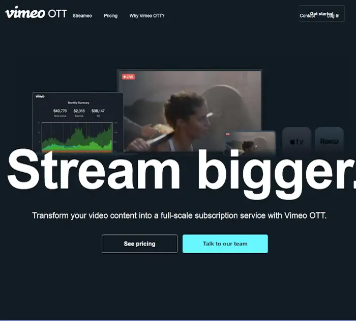 最佳 OTT 平台：Vimeo