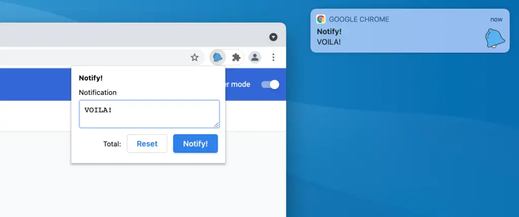 واجهة برمجة تطبيقات Chrome Notification