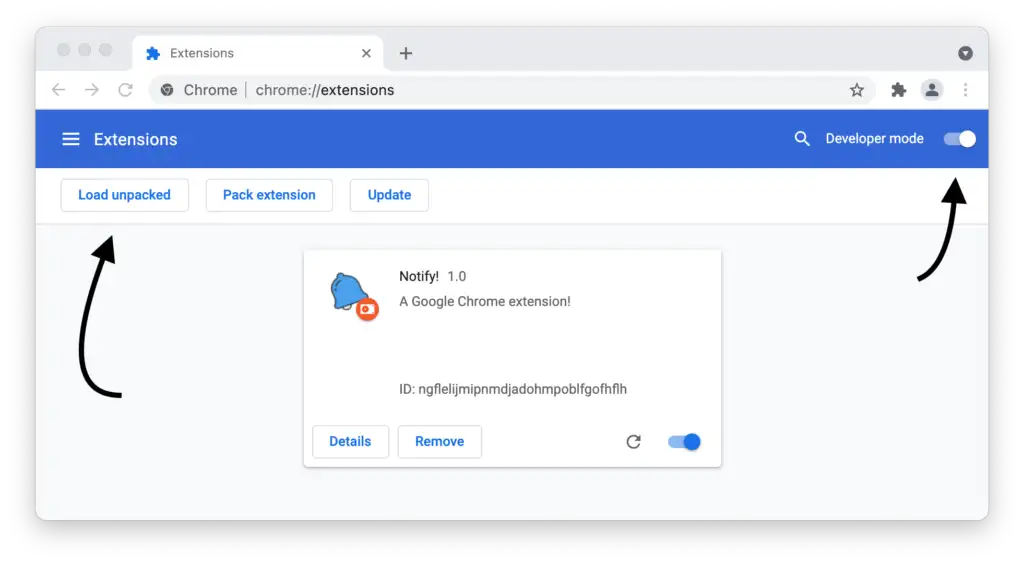 Google Chrome'a ​​bir uzantı yükleme