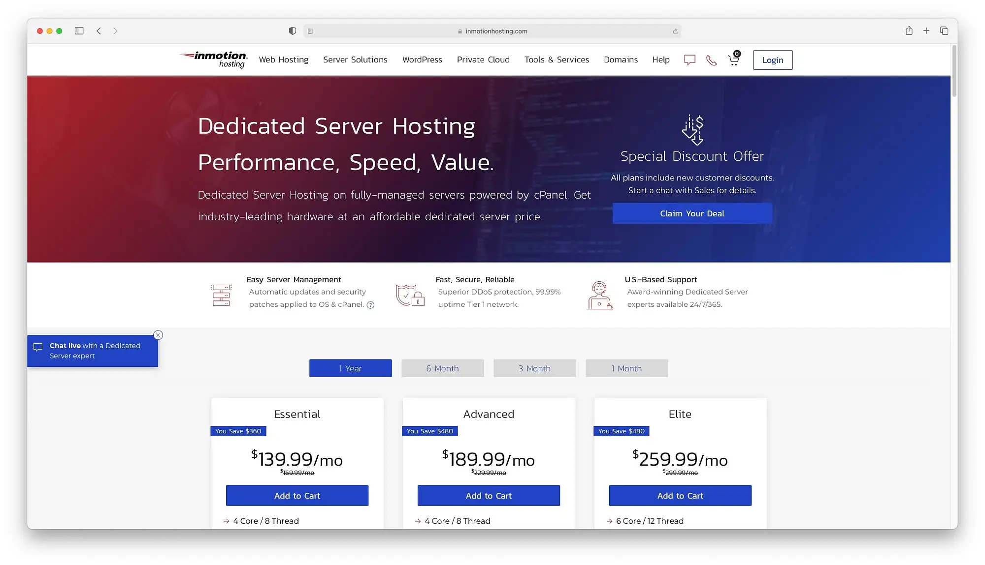 Apa itu hosting web: InMotion menawarkan opsi server khusus