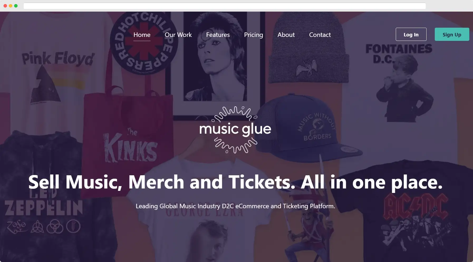 Music Glue - costruttore di siti Web per articoli musicali