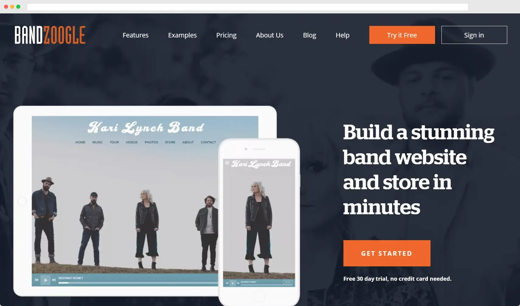 Bandzoogle - pembuat situs web terbaik untuk musisi