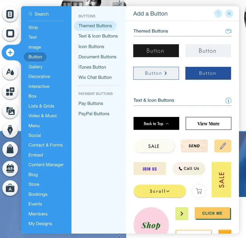 Wix vs. WordPress: Visuelle Anzeigen im Wix-Editor