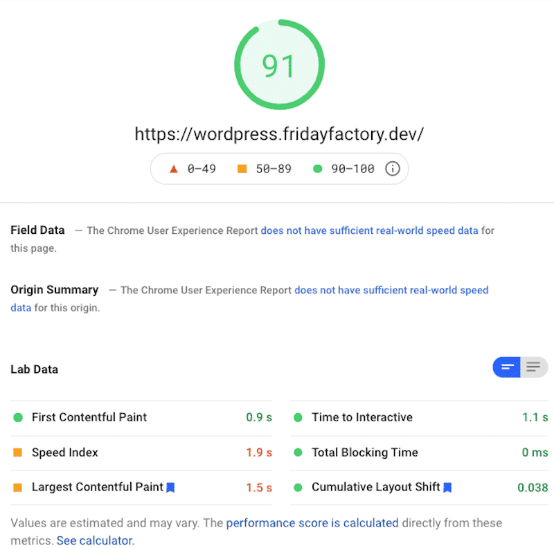 Moje nowe KPI z WPBakery i WP Rocket — źródło: PSI