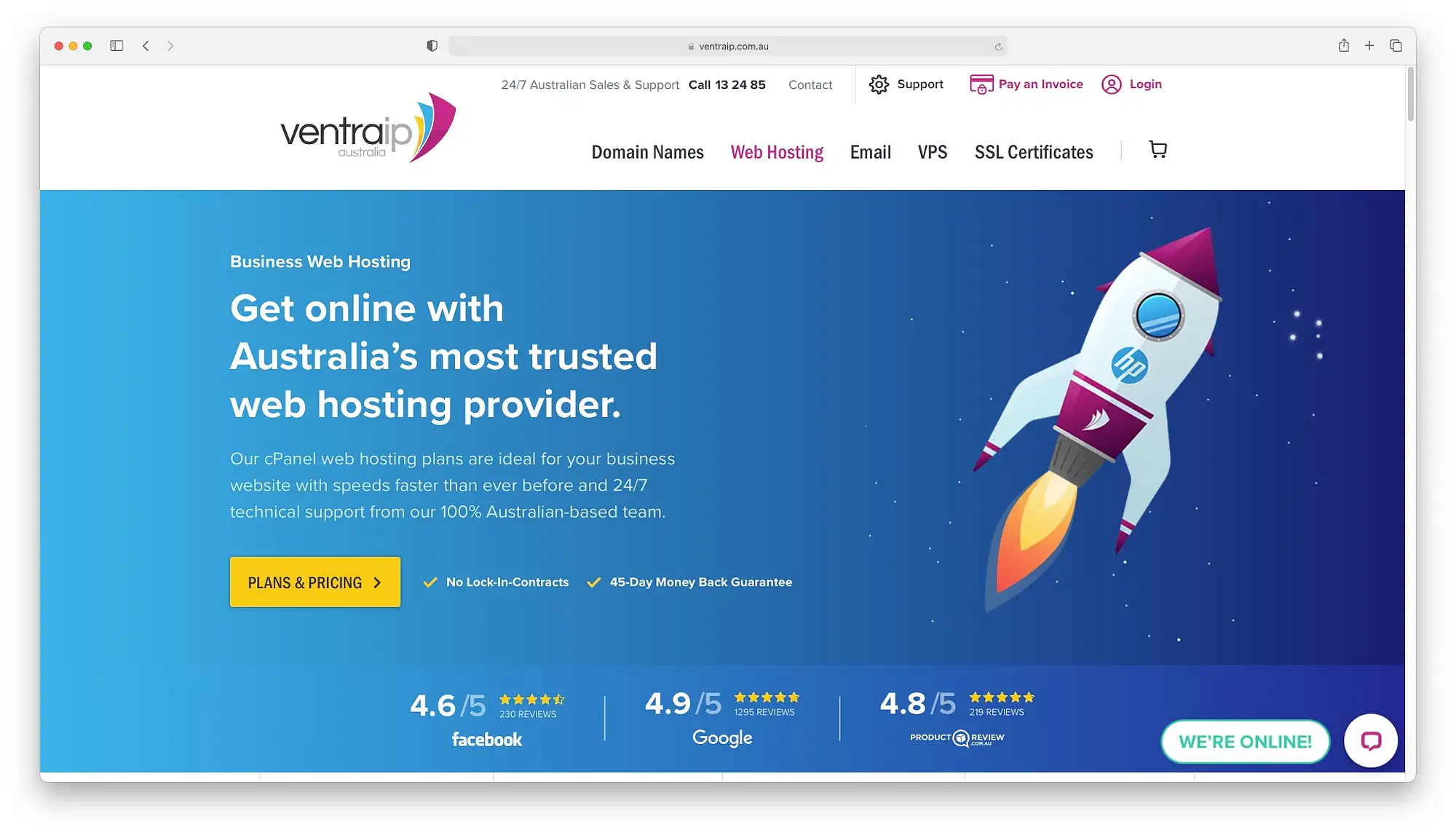 VentraIP web hosting murah terbaik di Australia