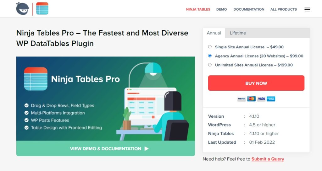 Плагины для просмотра списка продуктов ninja table pro woocommerce