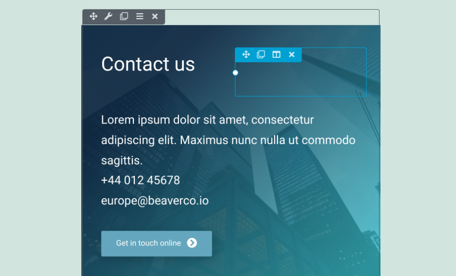 Une page Contactez-nous dans Beaver Builder.