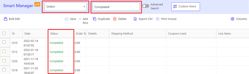 删除woocommerce订单