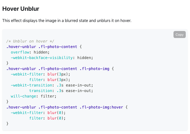 CSS untuk efek hover.