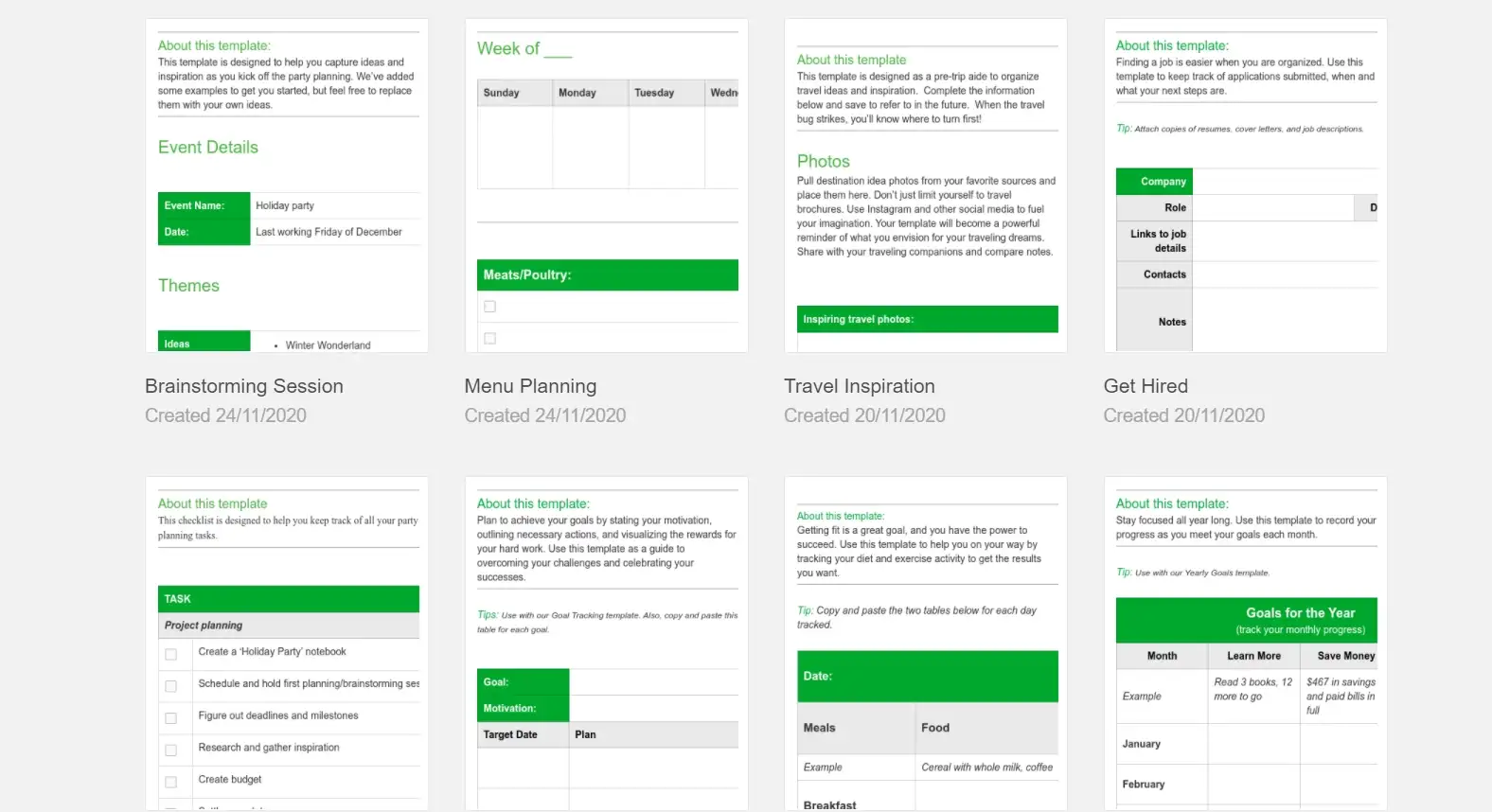 Plantillas de Evernote