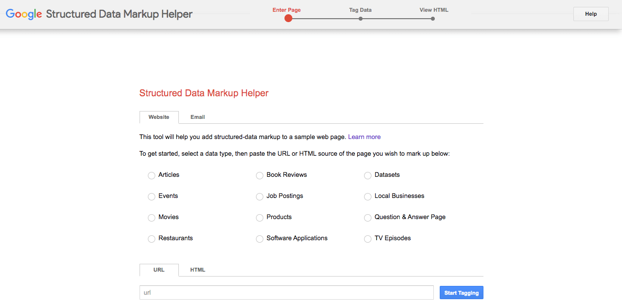 Ajutor pentru marcarea datelor structurate