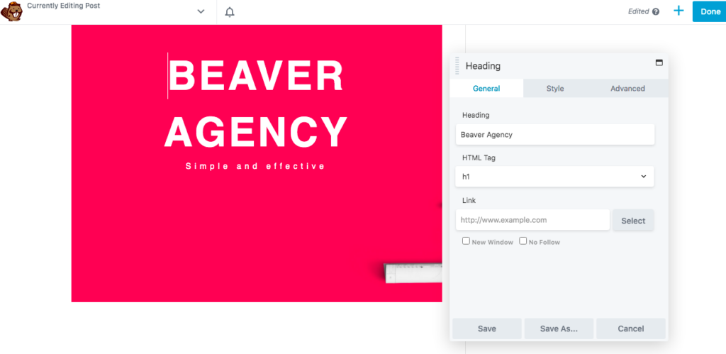 Modifica modello Beaver Builder