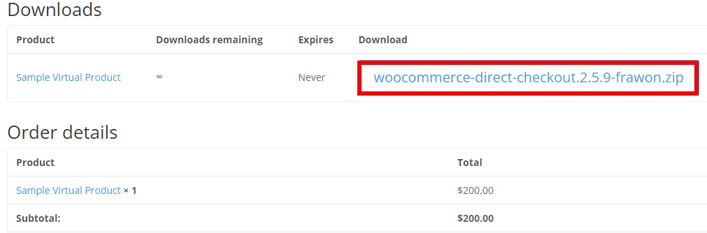 скачать продукт добавить виртуальные продукты в woocommerce