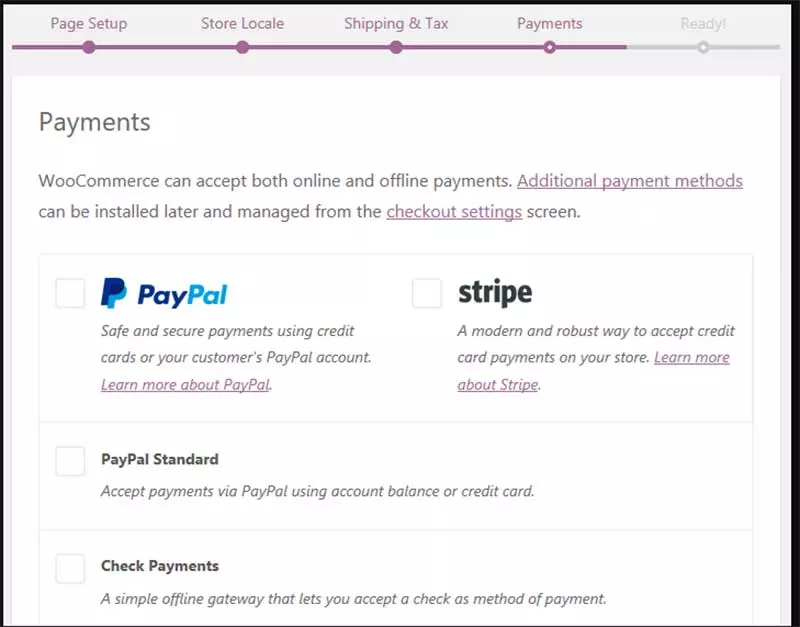 Modes de paiement WooCommerce