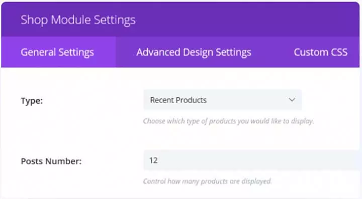 Divi selecionar produtos para exibir