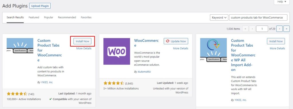 Installa le schede dei prodotti personalizzate per il plug-in WooCommerce