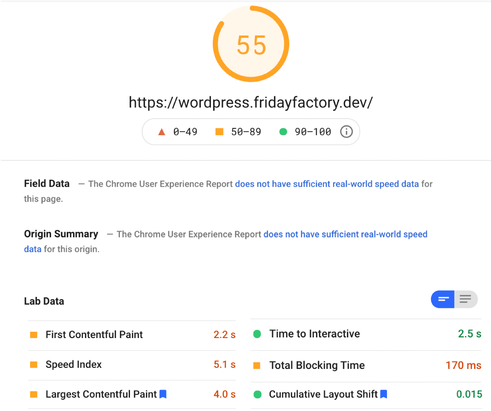 Resultado da OceanWP com conteúdo - Fonte: PSI mobile