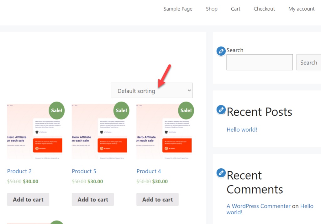 sort default meningkatkan desain woocommerce