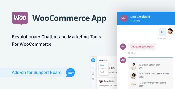 WooCommerce Chat Bot e aplicativo de marketing para placa de suporte