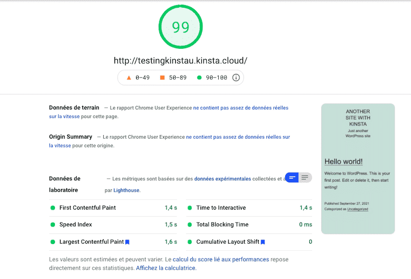 Meine Testseite mit einigen Texten und dem 2021-Thema installiert - Quelle: PSI