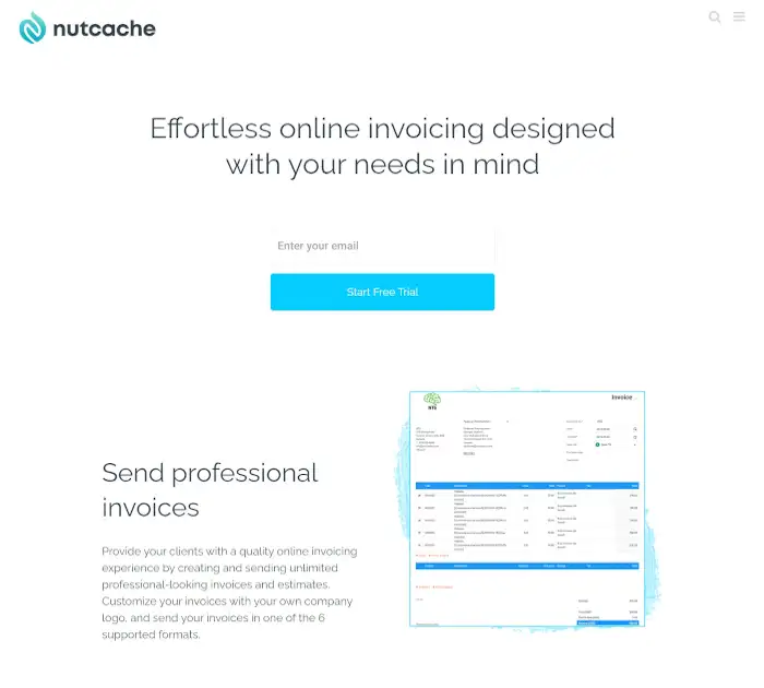 最高の無料課金ソフトウェア：Nutcache