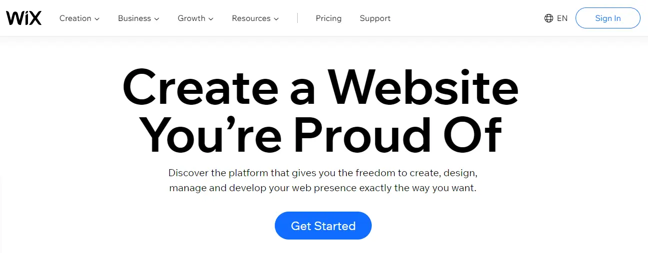 Wix-Creadores de sitios web