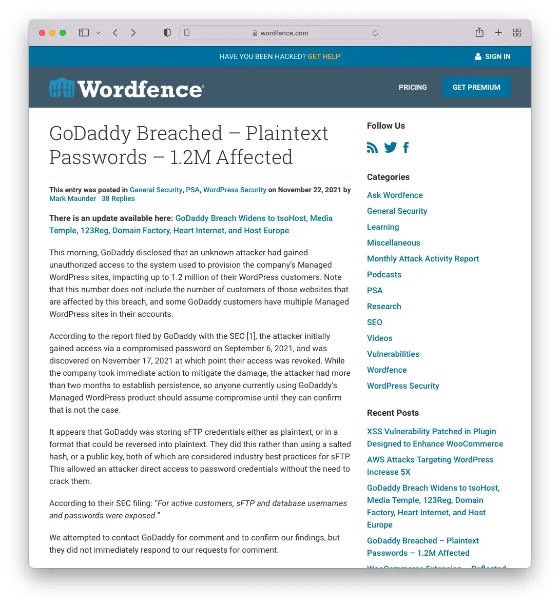 Riesige Schwachstelle im verwalteten WordPress-Hosting von GoDaddy